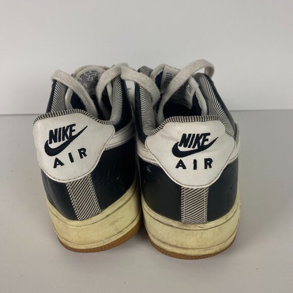 Nike Air Force 1 Sneakers Men's Sz 10 Shoes Black Seersucker Pack Low Pinstripe - Picture 10 of 14